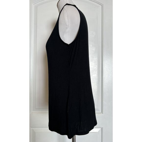 HALOGEN Black Lightweight Stretch Mock Neck Tank Nordstrom Designer Top Chic M - Picture 4 of 8